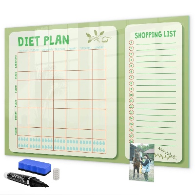 Dry erase board magnetic Diet plan and shopping list