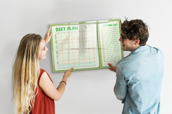 Dry erase board magnetic Diet plan and shopping list