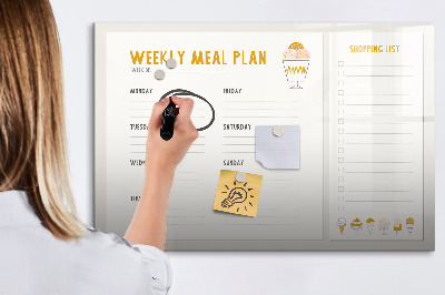 Magnetic dry erase board Meal plan for the week