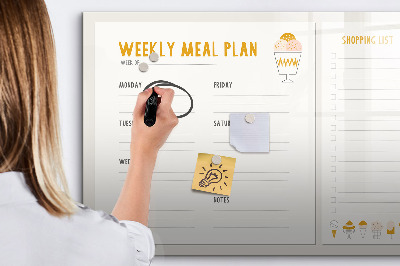 Magnetic dry erase board Meal plan for the week