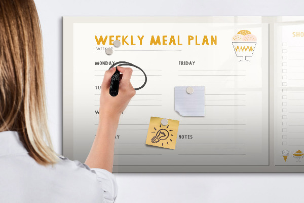 Magnetic dry erase board Meal plan for the week