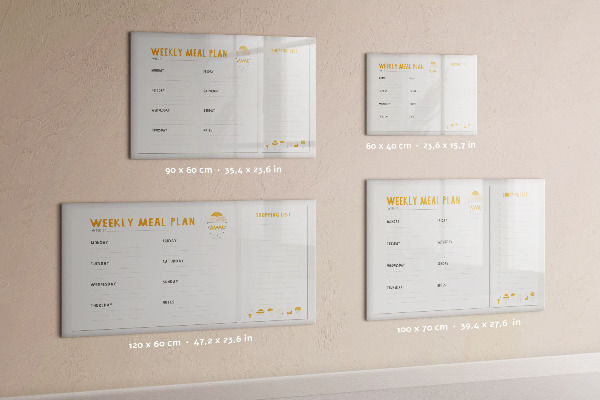 Magnetic dry erase board Meal plan for the week