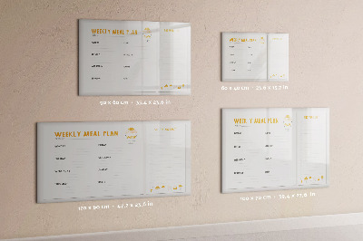 Magnetic dry erase board Meal plan for the week