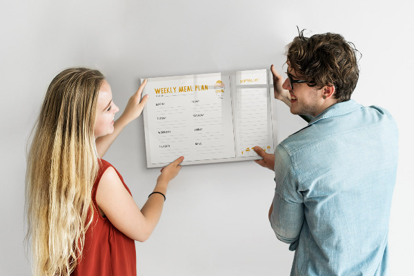 Magnetic dry erase board Meal plan for the week