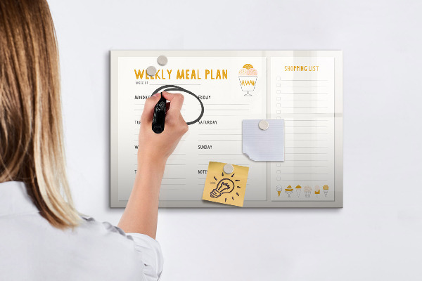 Magnetic dry erase board Meal plan for the week