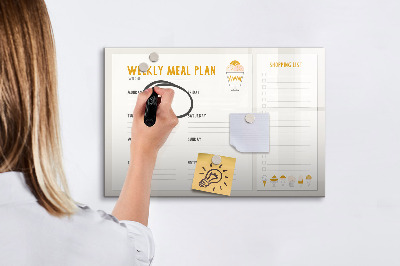 Magnetic dry erase board Meal plan for the week