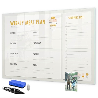 Magnetic dry erase board Meal plan for the week