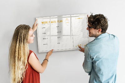 Magnetic dry erase board Meal plan for the week