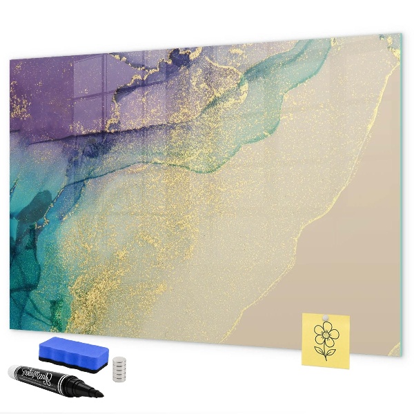 Magnetic dry erase board A colorful board for notes and photos