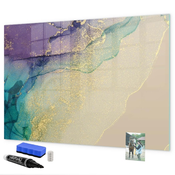 Magnetic dry erase board A colorful board for notes and photos