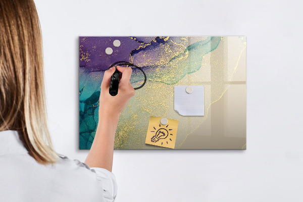 Magnetic dry erase board A colorful board for notes and photos