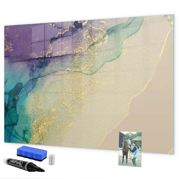 Magnetic dry erase board A colorful board for notes and photos