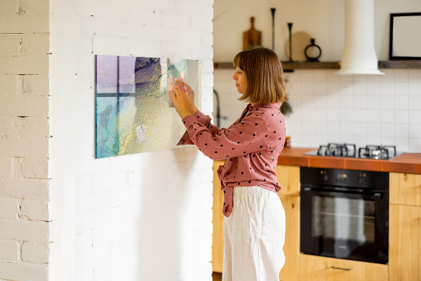Magnetic dry erase board A colorful board for notes and photos