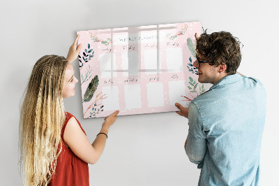 Dry erase board magnetic Weekly planner with space for photos