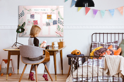 Dry erase board magnetic Weekly planner with space for photos