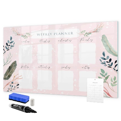 Dry erase board magnetic Weekly planner with space for photos