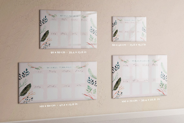 Dry erase board magnetic Weekly planner with space for photos