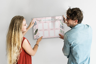 Dry erase board magnetic Weekly planner with space for photos