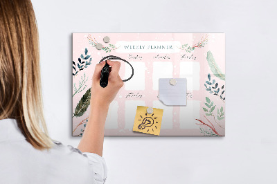 Dry erase board magnetic Weekly planner with space for photos
