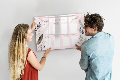 Dry erase board magnetic Weekly planner with space for photos