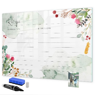 Dry erase board magnetic A recipe for memories and inspiration