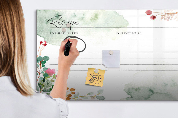 Dry erase board magnetic A recipe for memories and inspiration