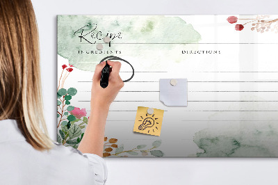 Dry erase board magnetic A recipe for memories and inspiration