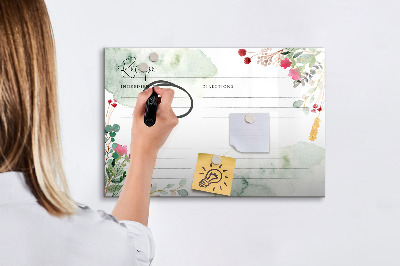Dry erase board magnetic A recipe for memories and inspiration
