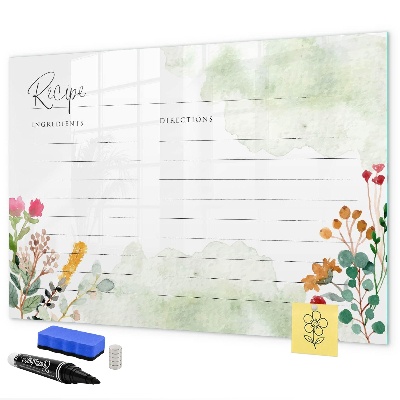 Magnetic dry erase board A creative board for recipes and memories