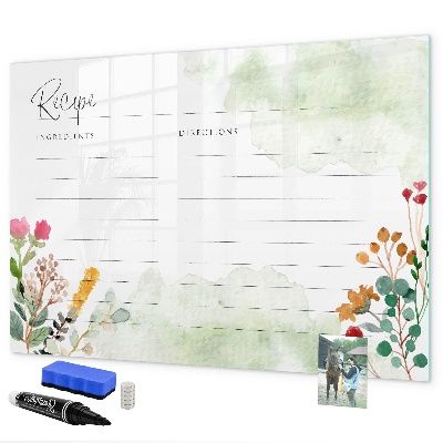 Magnetic dry erase board A creative board for recipes and memories