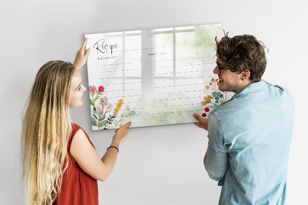 Magnetic dry erase board A creative board for recipes and memories