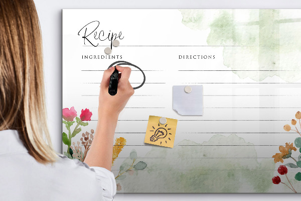 Magnetic dry erase board A creative board for recipes and memories