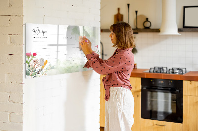 Magnetic dry erase board A creative board for recipes and memories