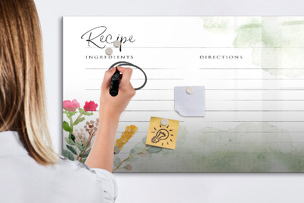 Magnetic dry erase board A creative board for recipes and memories