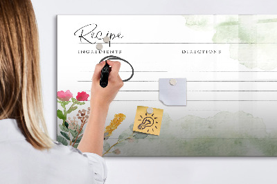 Magnetic dry erase board A creative board for recipes and memories