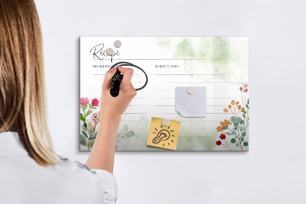Magnetic dry erase board A creative board for recipes and memories
