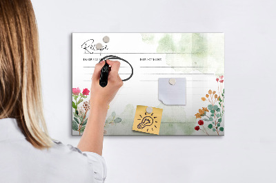 Magnetic dry erase board A creative board for recipes and memories