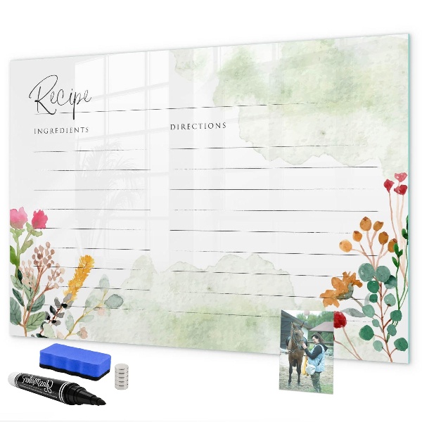 Magnetic dry erase board A creative board for recipes and memories