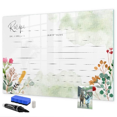 Magnetic dry erase board A creative board for recipes and memories