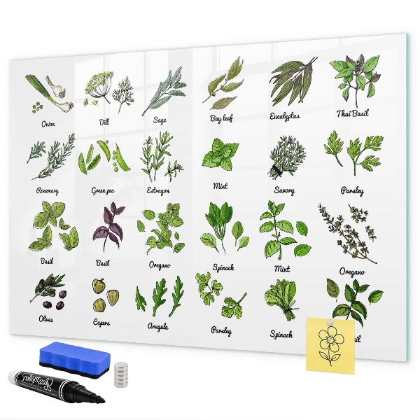 Magnetic dry erase board Herbs and photos in one place