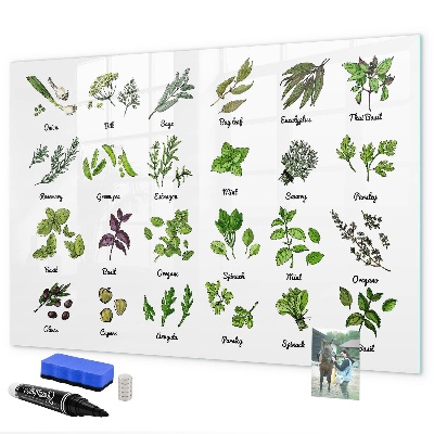 Magnetic dry erase board Herbs and photos in one place