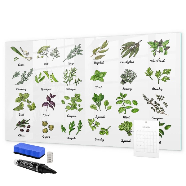 Magnetic dry erase board Herbs and photos in one place