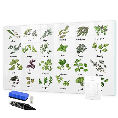 Magnetic dry erase board Herbs and photos in one place