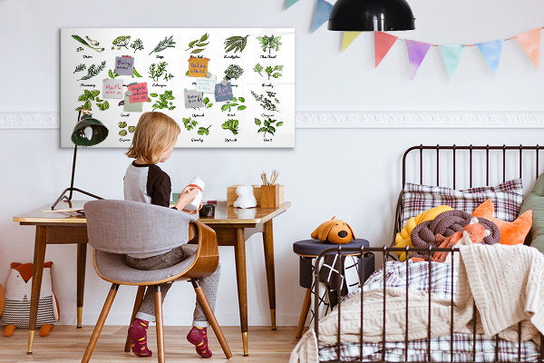 Magnetic dry erase board Herbs and photos in one place