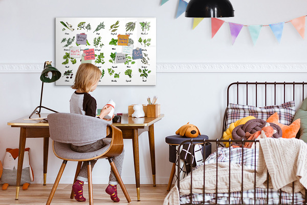 Magnetic dry erase board Herbs and photos in one place