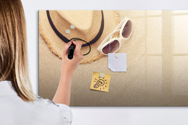 Dry erase board magnetic Summer Memories on a Cork Board