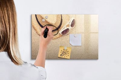 Dry erase board magnetic Summer Memories on a Cork Board