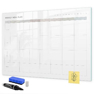 Dry erase board magnetic Meal plan for the whole week