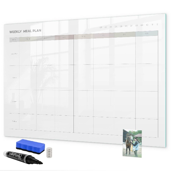 Dry erase board magnetic Meal plan for the whole week