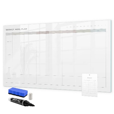 Dry erase board magnetic Meal plan for the whole week